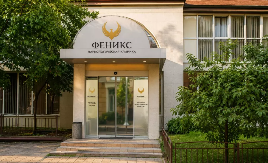 Вход в наркологическую клинику «Феникс» в Королёве